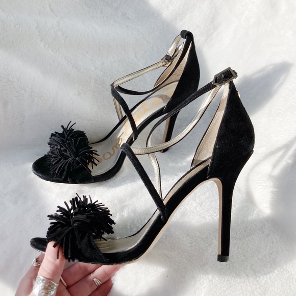 Sam Edelman Shoes - SAM EDELMAN sexy black pom pom heels